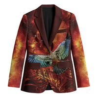 New Zealand Kea Bird Matariki Personalised Blazer Silver Fern Maori Pattern LT22 Unisex Orange - Polynesian Pride
