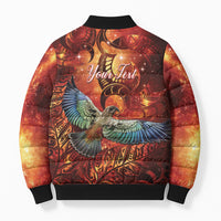 New Zealand Kea Bird Matariki Personalised Bomber Puffer Jacket Silver Fern Maori Pattern LT22 - Polynesian Pride