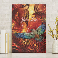 New Zealand Kea Bird Matariki Personalised Canvas Wall Art Silver Fern Maori Pattern LT22 Without Frame Orange - Polynesian Pride