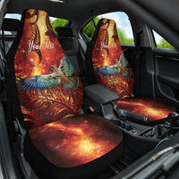 New Zealand Kea Bird Matariki Personalised Car Seat Cover Silver Fern Maori Pattern LT22 One Size Orange - Polynesian Pride
