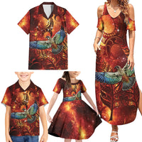 New Zealand Kea Bird Matariki Personalised Family Matching Summer Maxi Dress and Hawaiian Shirt Silver Fern Maori Pattern