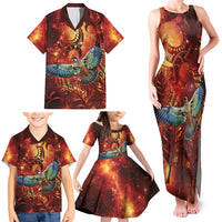 New Zealand Kea Bird Matariki Personalised Family Matching Tank Maxi Dress and Hawaiian Shirt Silver Fern Maori Pattern