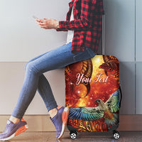 New Zealand Kea Bird Matariki Personalised Luggage Cover Silver Fern Maori Pattern LT22 - Polynesian Pride