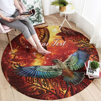 New Zealand Kea Bird Matariki Personalised Round Carpet Silver Fern Maori Pattern LT22 - Polynesian Pride