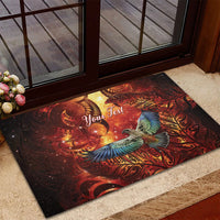 New Zealand Kea Bird Matariki Personalised Rubber Doormat Silver Fern Maori Pattern LT22 - Polynesian Pride