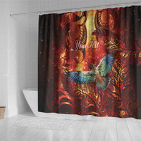 New Zealand Kea Bird Matariki Personalised Shower Curtain Silver Fern Maori Pattern LT22 - Polynesian Pride