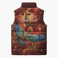 New Zealand Kea Bird Matariki Personalised Sleeveless Puffer Jacket Silver Fern Maori Pattern LT22 - Polynesian Pride