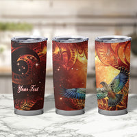 New Zealand Kea Bird Matariki Personalised Tumbler Cup Silver Fern Maori Pattern LT22 - Polynesian Pride
