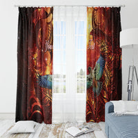 New Zealand Kea Bird Matariki Personalised Window Curtain Silver Fern Maori Pattern LT22 - Polynesian Pride