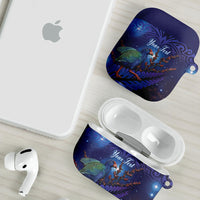 Takahe New Zealand Personalised AirPods Case Harakeke Silver Fern Maori Pattern LT22 - Polynesian Pride