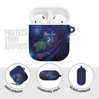 Takahe New Zealand Personalised AirPods Case Harakeke Silver Fern Maori Pattern LT22 - Polynesian Pride