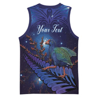 Takahe New Zealand Personalised Basketball Jersey Harakeke Silver Fern Maori Pattern LT22 - Polynesian Pride