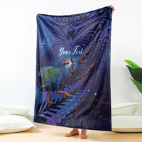 Takahe New Zealand Personalised Blanket Harakeke Silver Fern Maori Pattern LT22 - Polynesian Pride