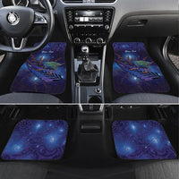Takahe New Zealand Personalised Car Mats Harakeke Silver Fern Maori Pattern LT22 Set 4pcs Blue - Polynesian Pride
