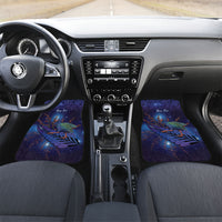 Takahe New Zealand Personalised Car Mats Harakeke Silver Fern Maori Pattern LT22 Set 2pcs - Front Blue - Polynesian Pride