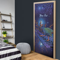 Takahe New Zealand Personalised Door Cover Harakeke Silver Fern Maori Pattern LT22 - Polynesian Pride