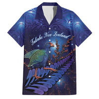 Takahe New Zealand Personalised Family Matching Short Sleeve Bodycon Dress and Hawaiian Shirt Harakeke Silver Fern Maori Pattern