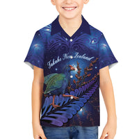 Takahe New Zealand Personalised Family Matching Summer Maxi Dress and Hawaiian Shirt Harakeke Silver Fern Maori Pattern
