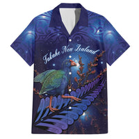Takahe New Zealand Personalised Hawaiian Shirt Harakeke Silver Fern Maori Pattern LT22 Blue - Polynesian Pride