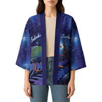 Takahe New Zealand Personalised Kimono Harakeke Silver Fern Maori Pattern LT22 - Polynesian Pride