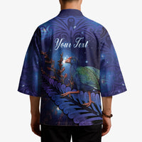 Takahe New Zealand Personalised Kimono Harakeke Silver Fern Maori Pattern LT22 - Polynesian Pride