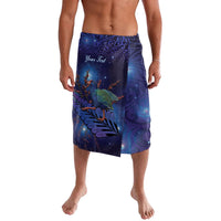 Takahe New Zealand Personalised Lavalava Harakeke Silver Fern Maori Pattern LT22 Blue - Polynesian Pride