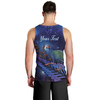Takahe New Zealand Personalised Men Tank Top Harakeke Silver Fern Maori Pattern LT22 - Polynesian Pride