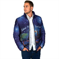 Takahe New Zealand Personalised Padded Jacket Harakeke Silver Fern Maori Pattern LT22 - Polynesian Pride