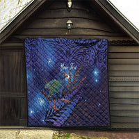 Takahe New Zealand Personalised Quilt Harakeke Silver Fern Maori Pattern LT22 - Polynesian Pride