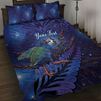 Takahe New Zealand Personalised Quilt Bed Set Harakeke Silver Fern Maori Pattern