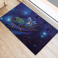 Takahe New Zealand Personalised Rubber Doormat Harakeke Silver Fern Maori Pattern LT22 - Polynesian Pride