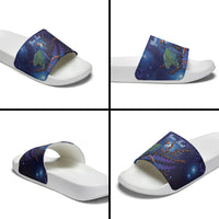 Takahe New Zealand Personalised Slide Sandals Harakeke Silver Fern Maori Pattern LT22 - Polynesian Pride