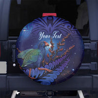 Takahe New Zealand Personalised Spare Tire Cover Harakeke Silver Fern Maori Pattern LT22 No hole Blue - Polynesian Pride