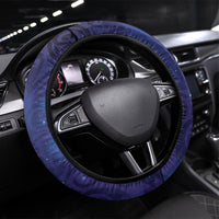 Takahe New Zealand Steering Wheel Cover Harakeke Silver Fern Maori Pattern LT22 Universal Fit Blue - Polynesian Pride