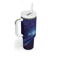 Takahe New Zealand Personalised Tumbler With Handle Harakeke Silver Fern Maori Pattern LT22 - Polynesian Pride