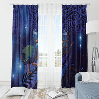 Takahe New Zealand Personalised Window Curtain Harakeke Silver Fern Maori Pattern LT22 - Polynesian Pride