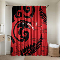 New Zealand Matariki Bathroom Set Maori New Year Koru Pattern LT22 Shower Curtain Only Red - Polynesian Pride