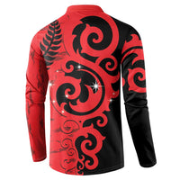 New Zealand Matariki Button Sweatshirt Maori New Year Koru Pattern LT22 - Polynesian Pride