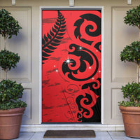 New Zealand Matariki Door Cover Maori New Year Koru Pattern LT22 Red - Polynesian Pride