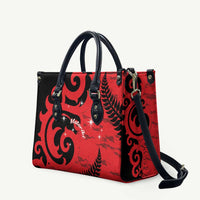 New Zealand Matariki Leather Bag Maori New Year Koru Pattern LT22 Red - Polynesian Pride
