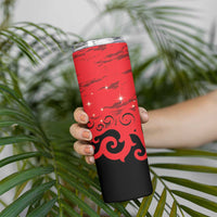 New Zealand Matariki Skinny Tumbler Maori New Year Koru Pattern LT22 - Polynesian Pride