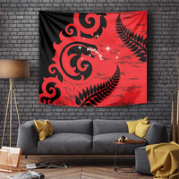 New Zealand Matariki Tapestry Maori New Year Koru Pattern LT22 Red - Polynesian Pride