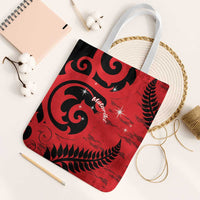 New Zealand Matariki Tote Bag Maori New Year Koru Pattern LT22 White Strap One Size Red - Polynesian Pride