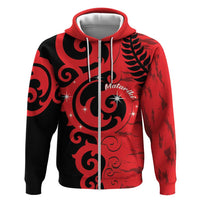 New Zealand Matariki Zip Hoodie Maori New Year Koru Pattern LT22 Zip Hoodie Red - Polynesian Pride