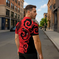 New Zealand Matariki Zipper Polo Shirt Maori New Year Koru Pattern LT22 - Polynesian Pride