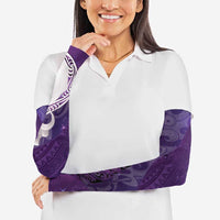 New Zealand Matariki Arm Sleeves Maori Manaia Galaxy Silver Fern Purple Color