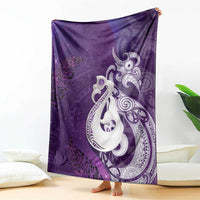 New Zealand Matariki Blanket Maori Manaia Galaxy Silver Fern Purple Color LT22 - Polynesian Pride