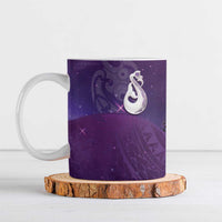 New Zealand Matariki Ceramic Mug Maori Manaia Galaxy Silver Fern Purple Color LT22 Purple - Polynesian Pride
