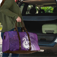 New Zealand Matariki Travel Bag Maori Manaia Galaxy Silver Fern Purple Color