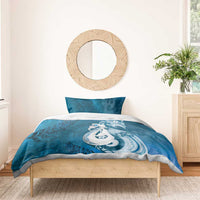 New Zealand Matariki Bedding Set Maori Manaia Galaxy Silver Fern Blue Color LT22 - Polynesian Pride